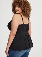 Drawstring Cami Babydoll Top