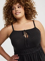 Drawstring Cami Babydoll Top