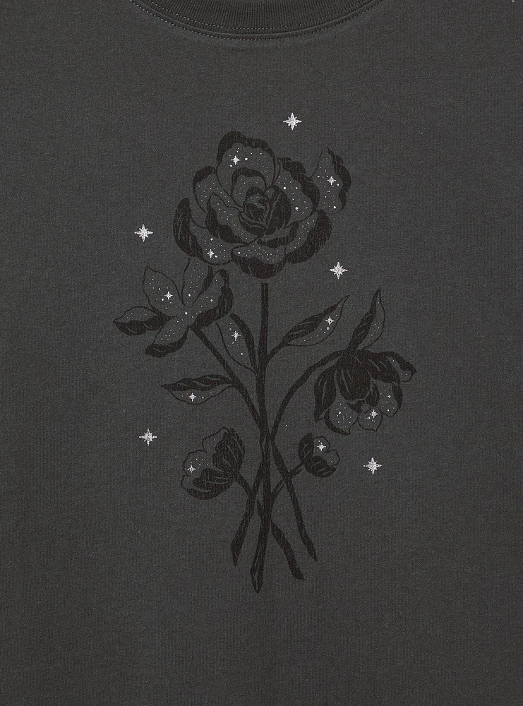 Celestial Flowers Relaxed Cotton Side Slit Tank