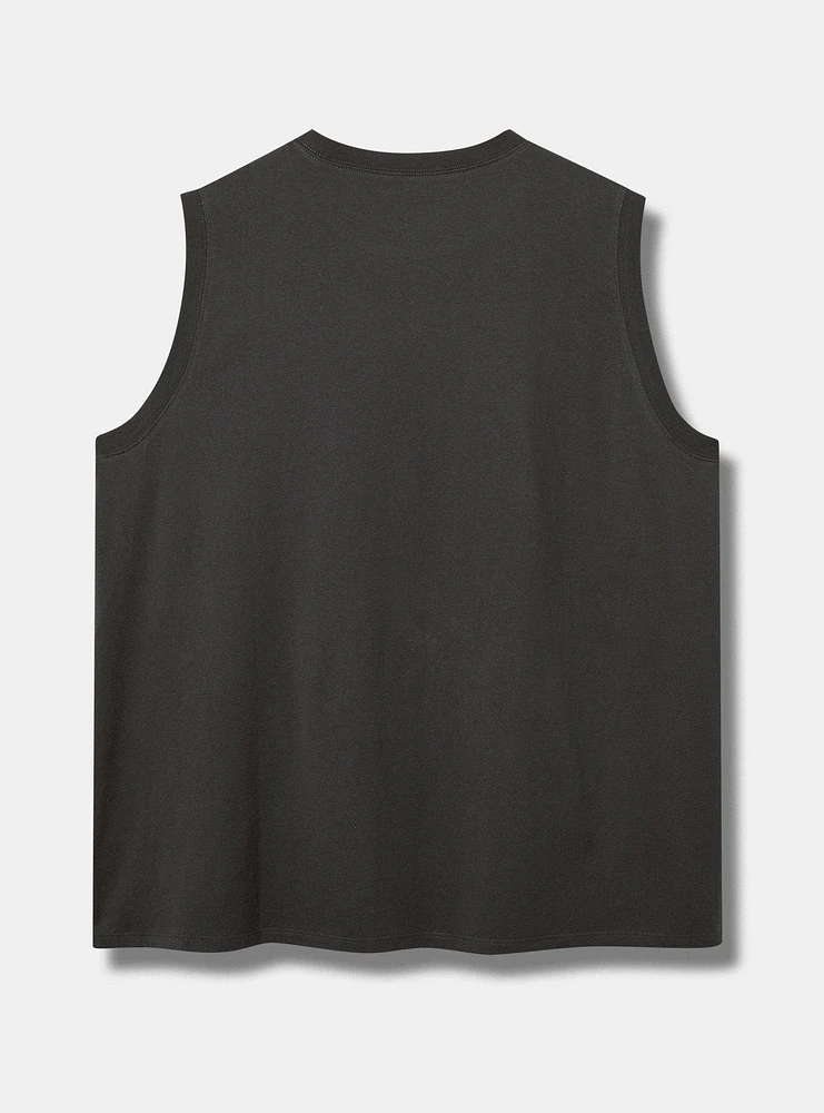 Celestial Flowers Relaxed Cotton Side Slit Tank