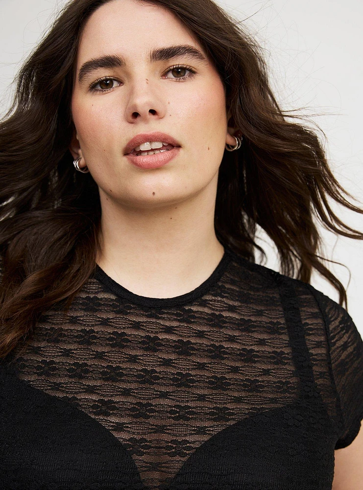 Sheer Fitted Crew Tee