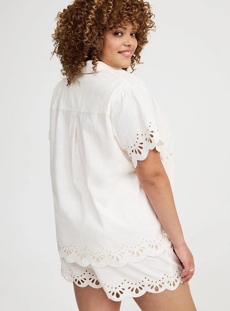 Beach Linen Eyelet Shirt