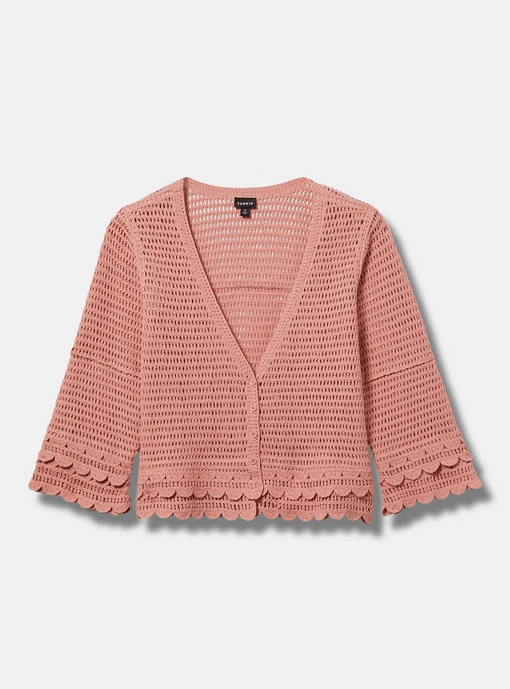 Crochet V-Neck Cardigan