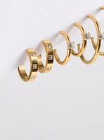 18k Gold-Plated Pave Hoop Set