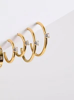 18k Gold-Plated Pave Hoop Set