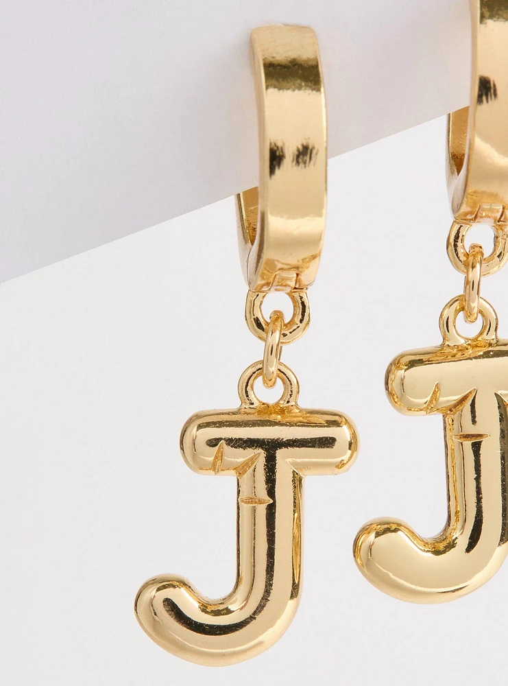 Initial Hoop Earring