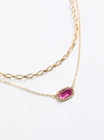 Gem Bar Layered Necklace