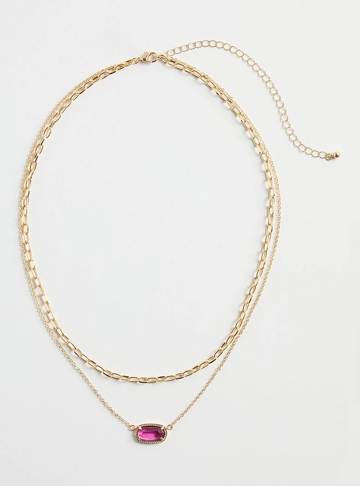 Gem Bar Layered Necklace