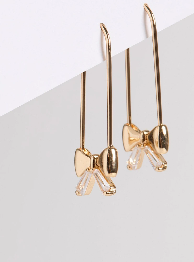 Bow Safety Pin Earrings