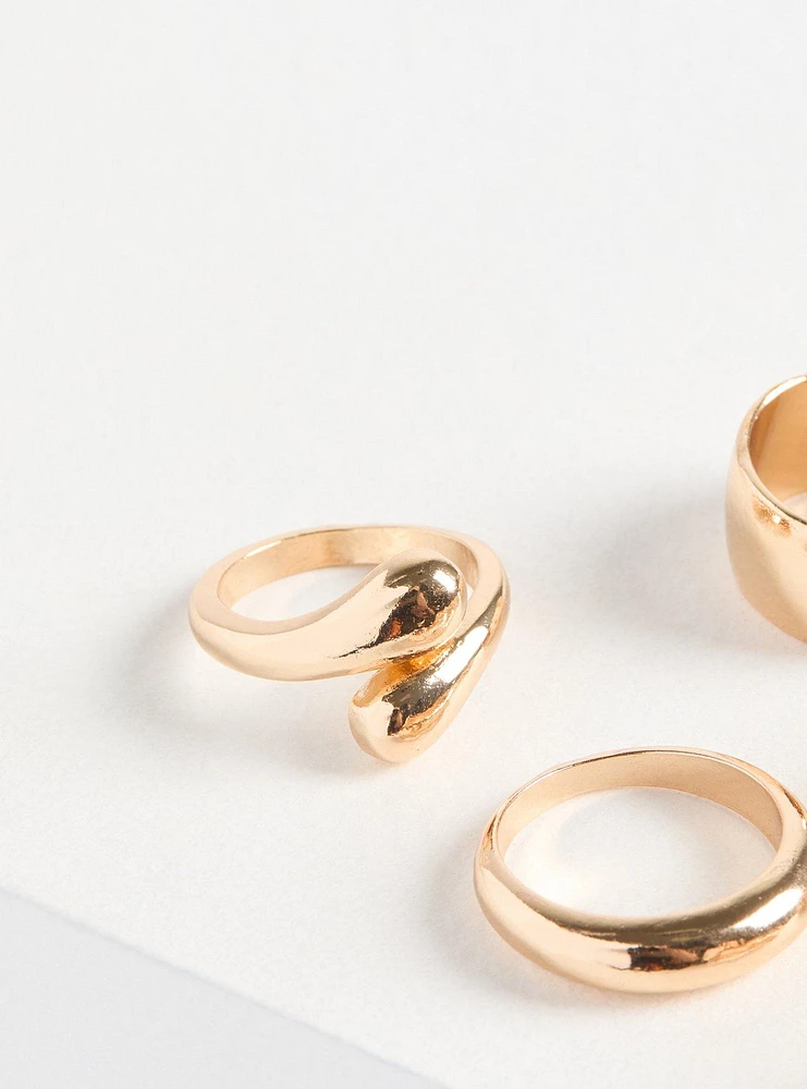 Stone & Pave Ring Set