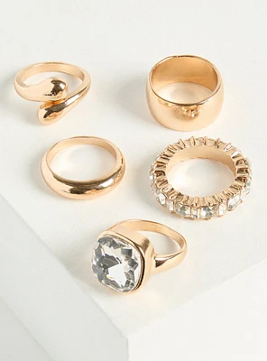 Stone & Pave Ring Set