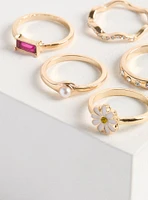 Floral Stacking Ring Set