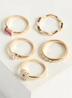 Floral Stacking Ring Set