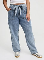 Baggy High-Rise Tie-Belt Jean