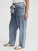 Baggy High-Rise Tie-Belt Jean