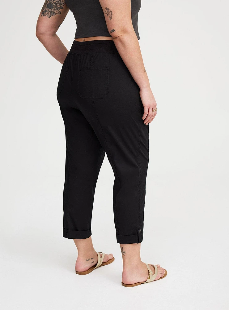 Pull-On Convertible Poplin Crop Pant