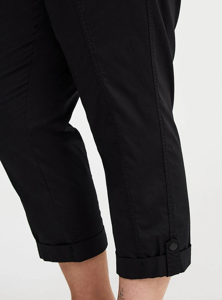 Pull-On Convertible Poplin Crop Pant