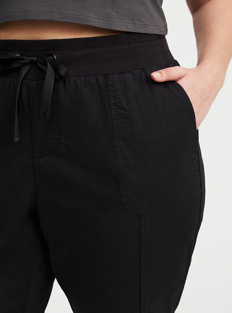 Pull-On Convertible Poplin Crop Pant