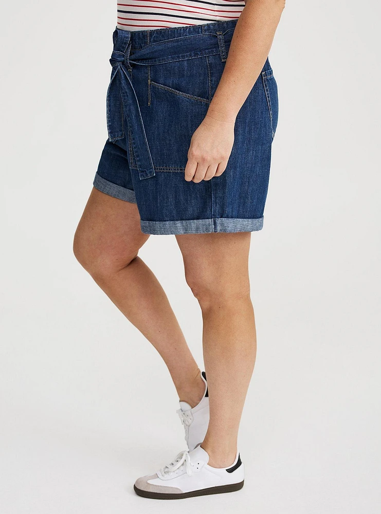 Baggy High-Rise Tie-Belt Short