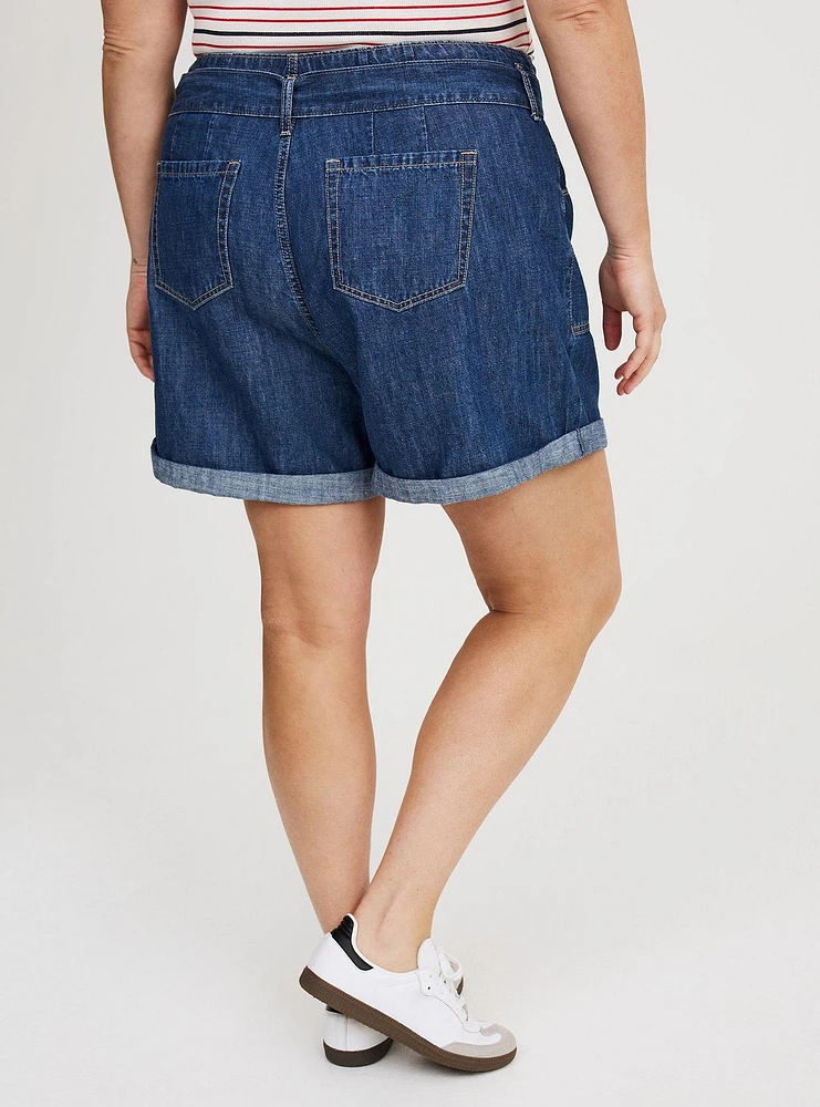 Baggy High-Rise Tie-Belt Short