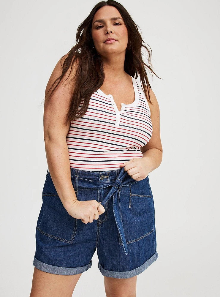 Baggy High-Rise Tie-Belt Short