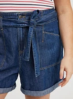 Baggy High-Rise Tie-Belt Short
