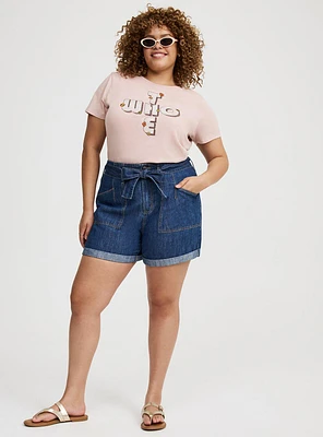 Baggy High-Rise Tie-Belt Short