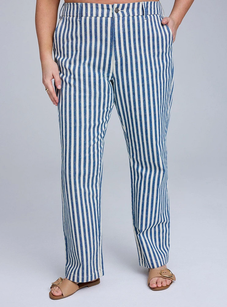 Belle Isle High-Rise Straight Leg Pleated Trouser Jean