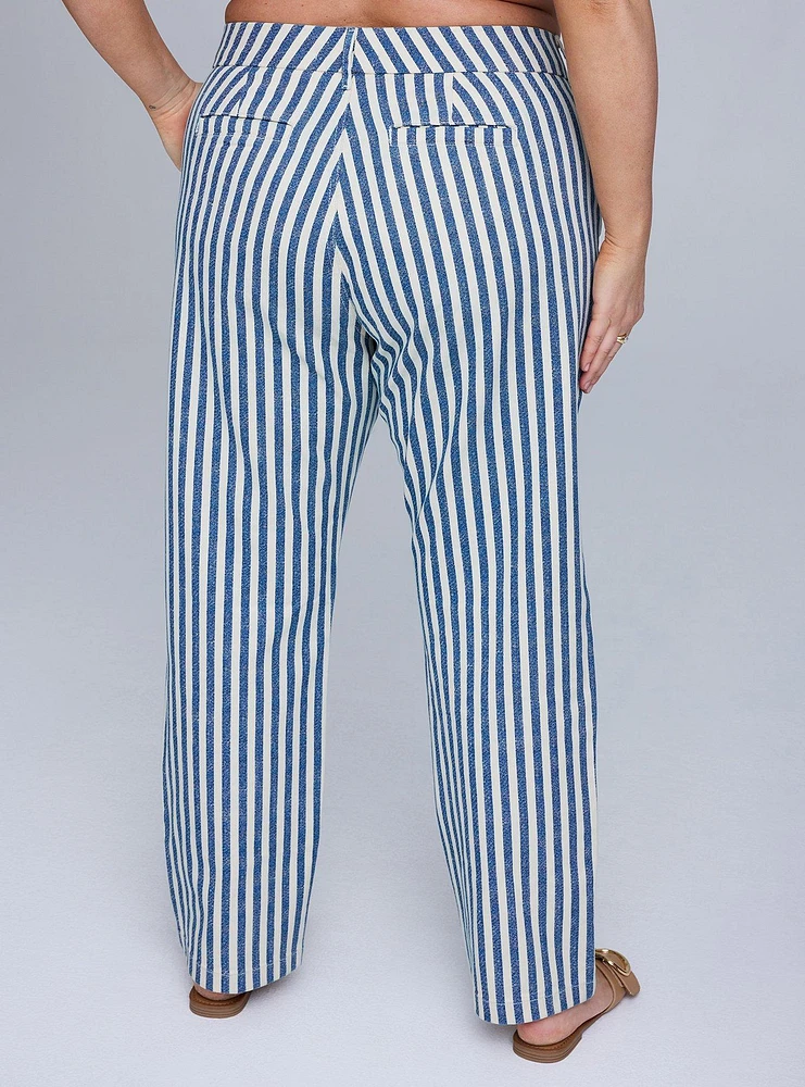 Belle Isle High-Rise Straight Leg Pleated Trouser Jean