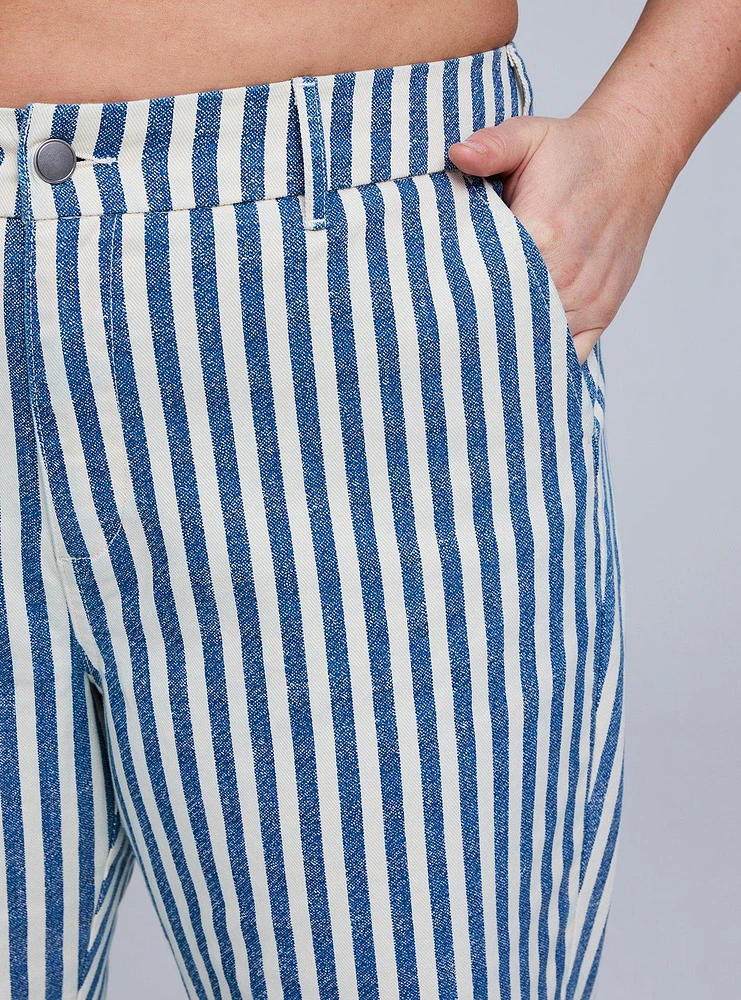 Belle Isle High-Rise Straight Leg Pleated Trouser Jean