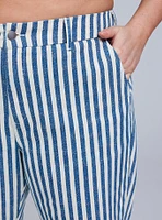 Belle Isle High-Rise Straight Leg Pleated Trouser Jean