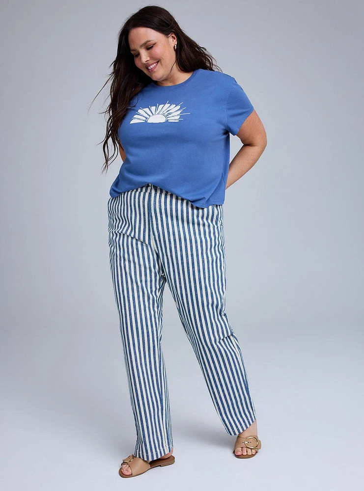 Belle Isle High-Rise Straight Leg Pleated Trouser Jean