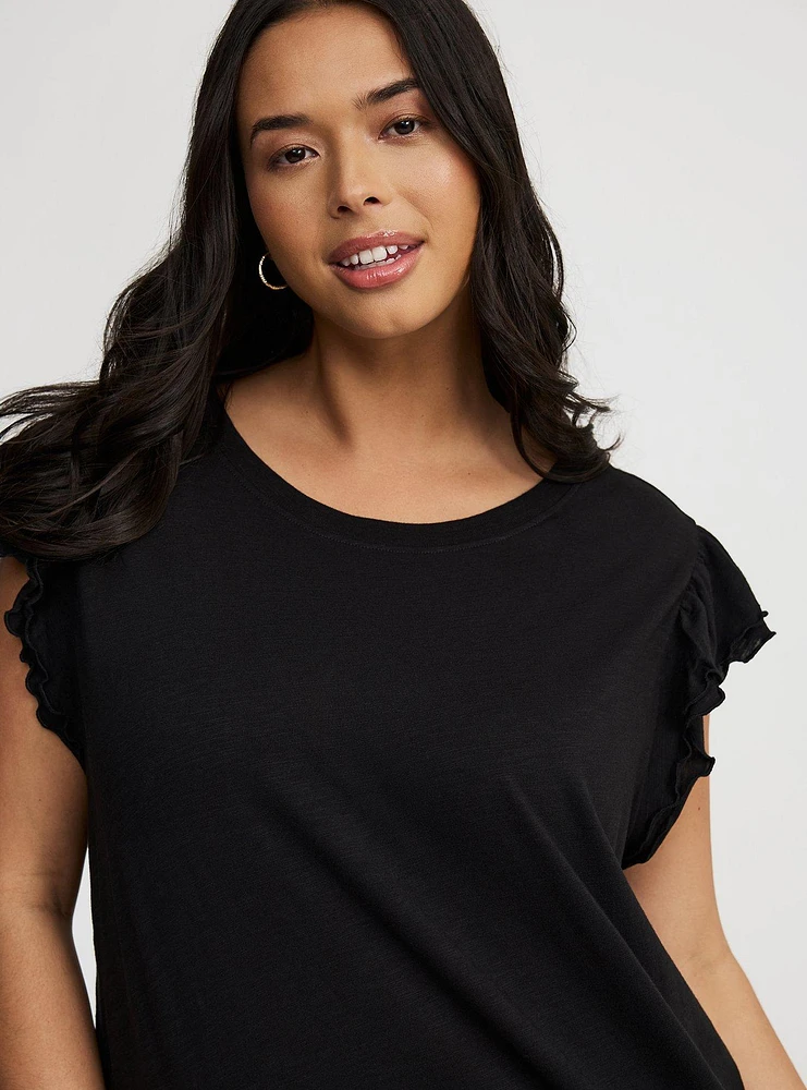 Double Flutter Sleeve Tee