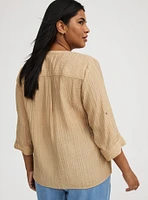 Harper Textured Stripe 3/4 Pullover Blouse