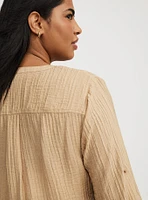 Harper Textured Stripe 3/4 Pullover Blouse