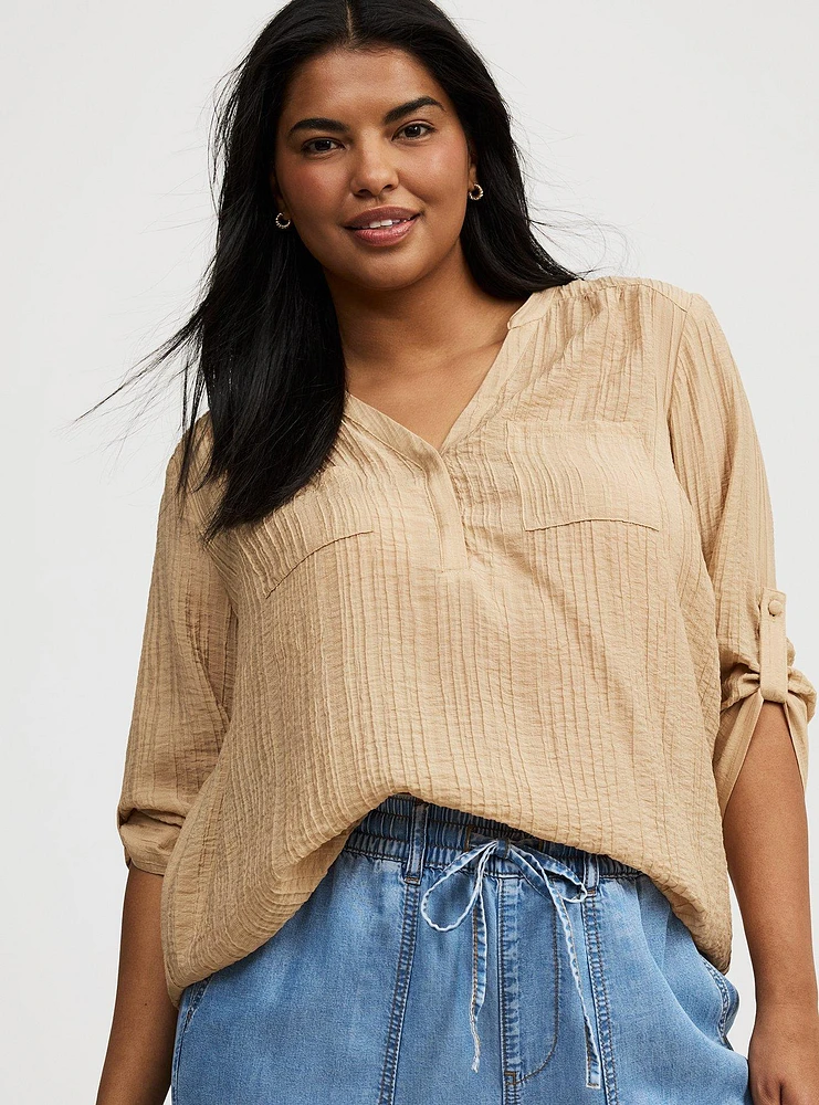 Harper Textured Stripe 3/4 Pullover Blouse