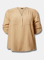 Harper Textured Stripe 3/4 Pullover Blouse