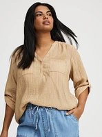 Harper Textured Stripe 3/4 Pullover Blouse