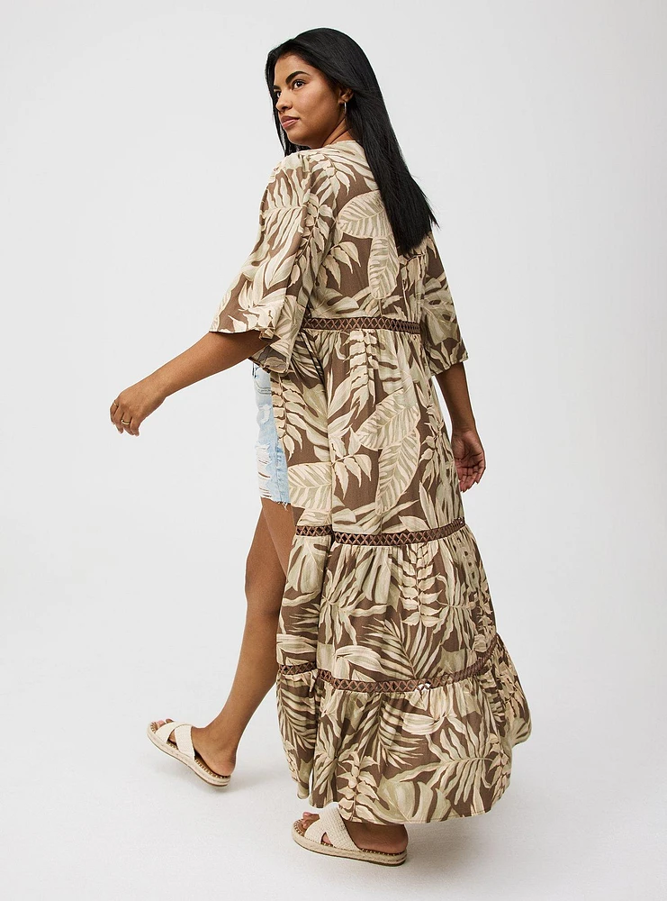 Washable Gauze Maxi Kimono