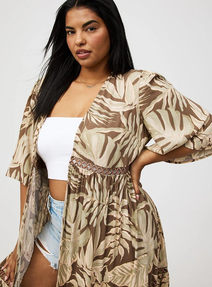 Washable Gauze Maxi Kimono