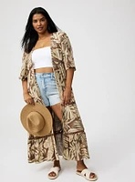 Washable Gauze Maxi Kimono