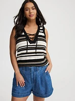 Lace-Up Sweater Tank