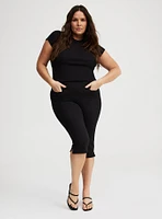 Pull-On High-Rise Capri Pant