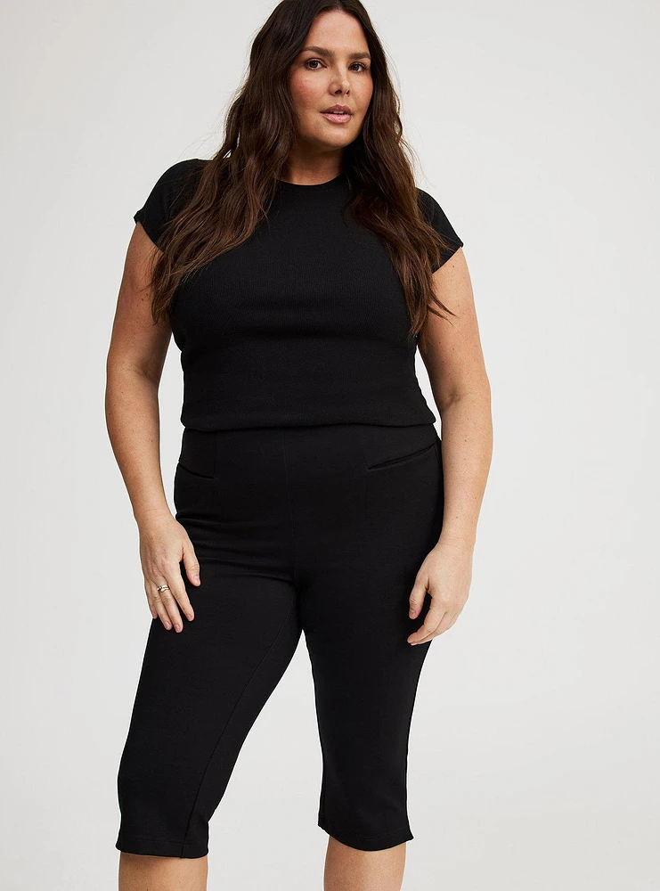 Pull-On High-Rise Capri Pant
