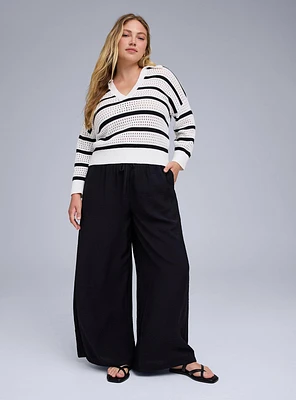 Belle Isle High-Rise Pull-On Wide Leg Pant