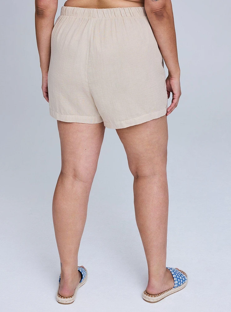 Belle Isle High-Rise Pull-On Linen Short