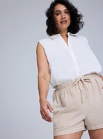 Belle Isle High-Rise Pull-On Linen Short