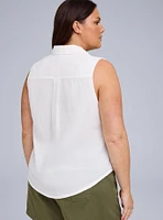 Belle Isle Button-Down Linen Shirt