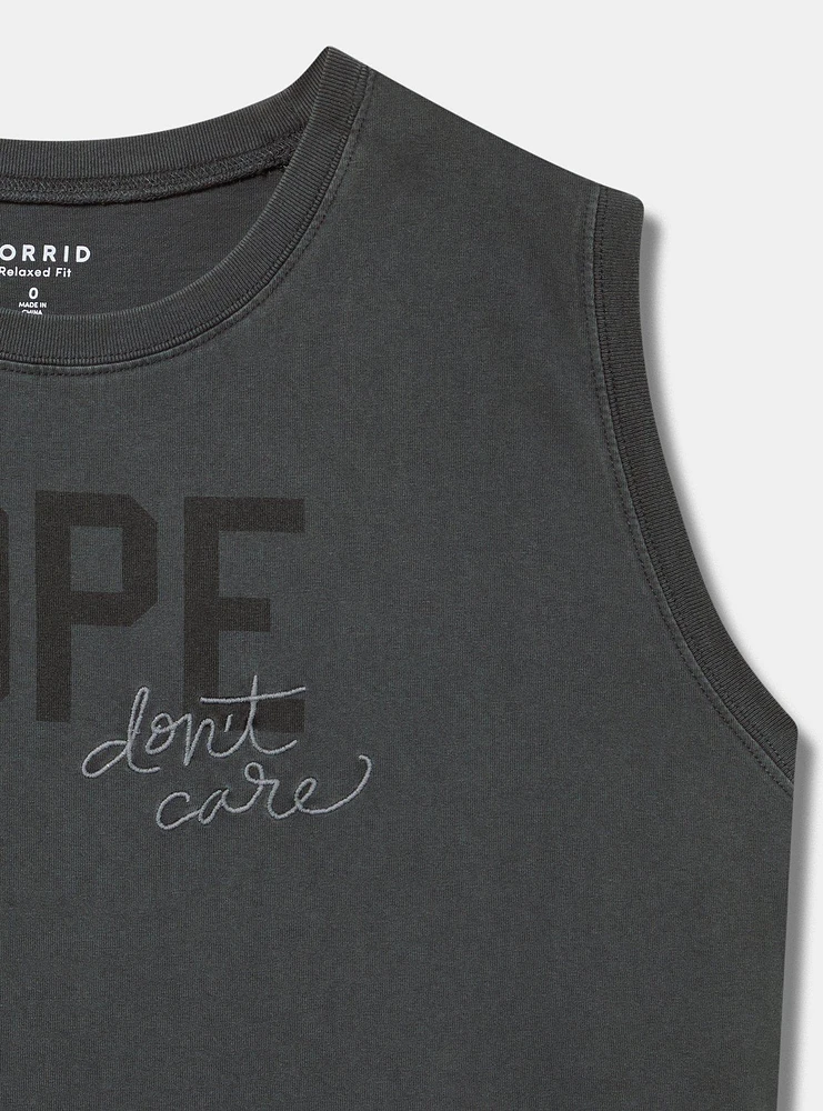 Don't Care Relaxed Cotton Jersey Tank