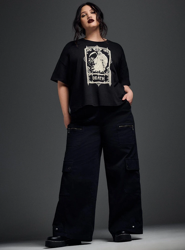 Nightfall Death Tarot Card Crop Tee